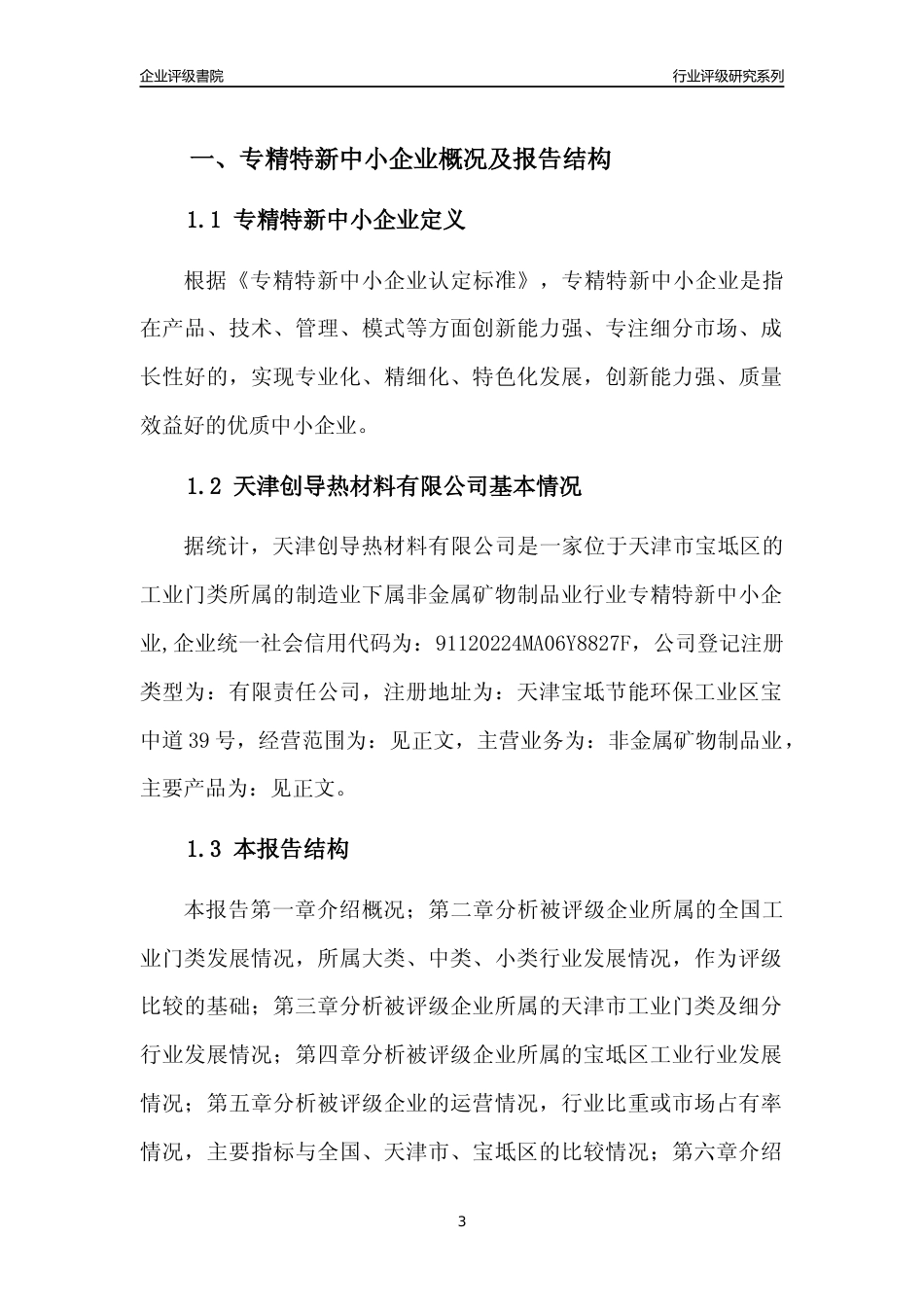[专精特新]天津创导热材料有限公司行业竞争力评级分析报告(2023版)_第3页