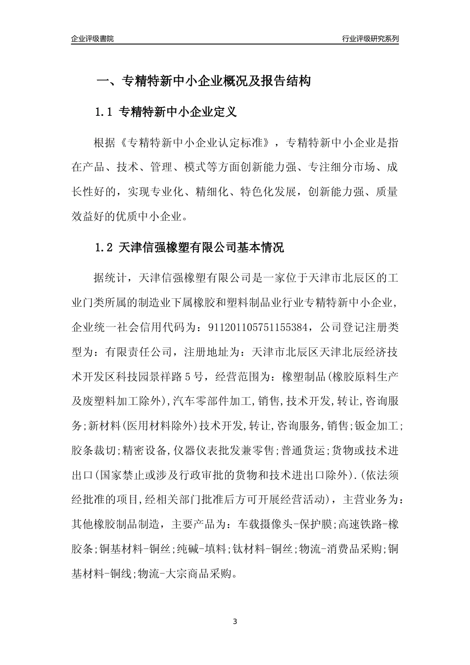 [专精特新]天津信强橡塑有限公司行业竞争力评级分析报告(2023版)_第3页