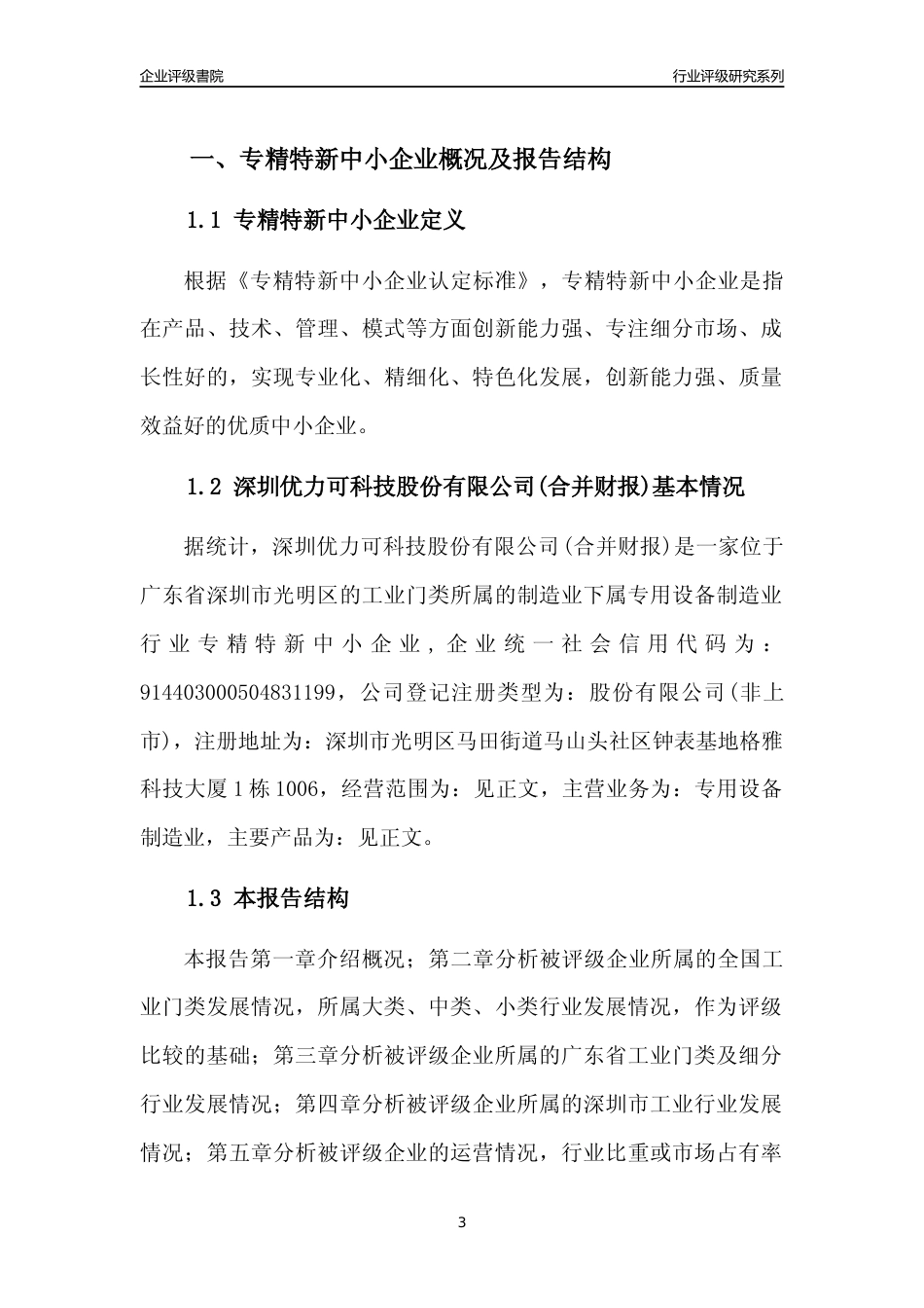 [专精特新]深圳优力可科技股份有限公司(合并财报)行业竞争力评级分析报告(2023版)_第3页