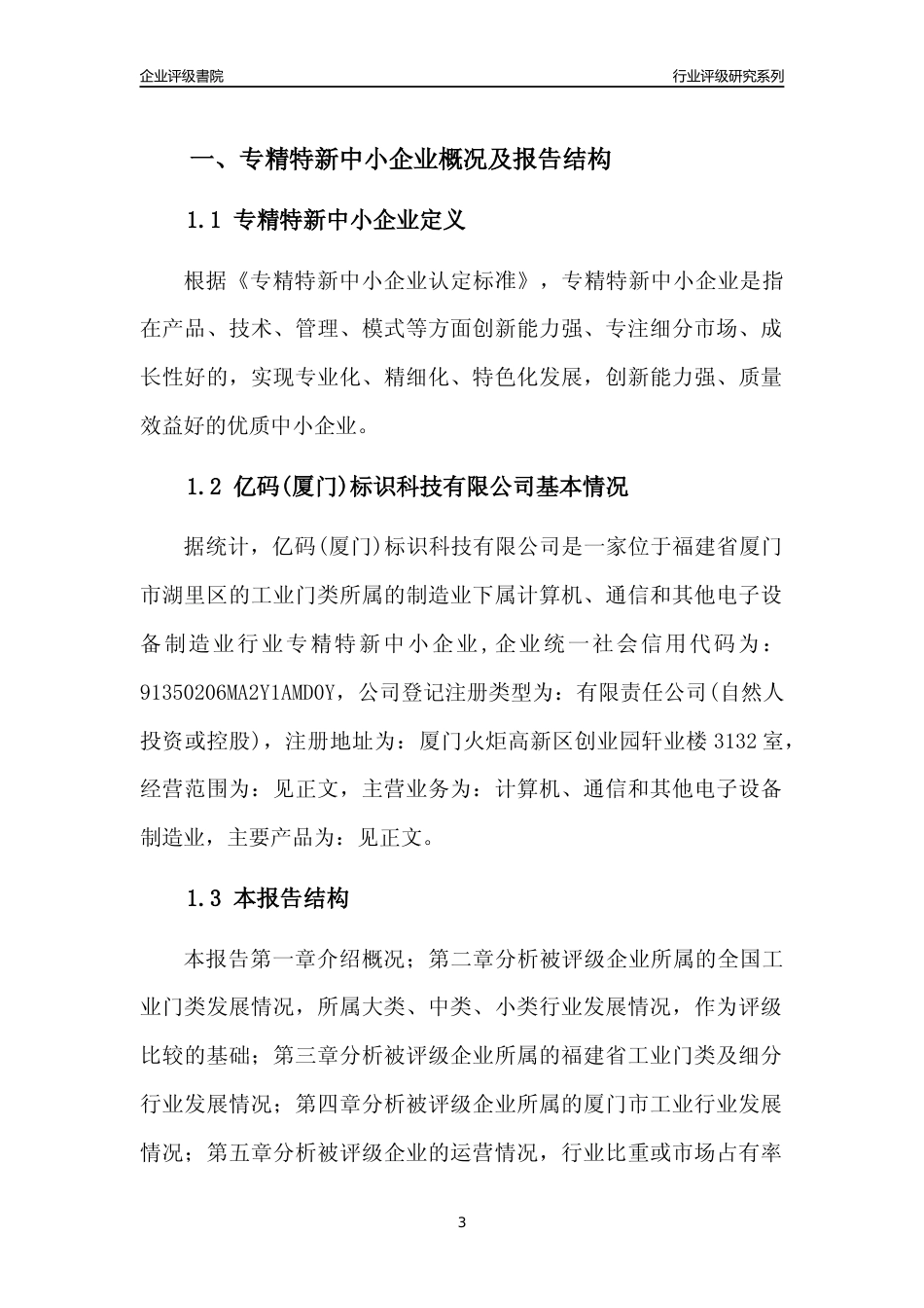 [专精特新]亿码(厦门)标识科技有限公司行业竞争力评级分析报告(2023版)_第3页