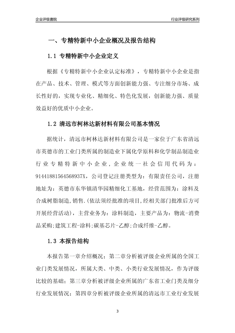 [专精特新]清远市柯林达新材料有限公司行业竞争力评级分析报告(2023版)_第3页