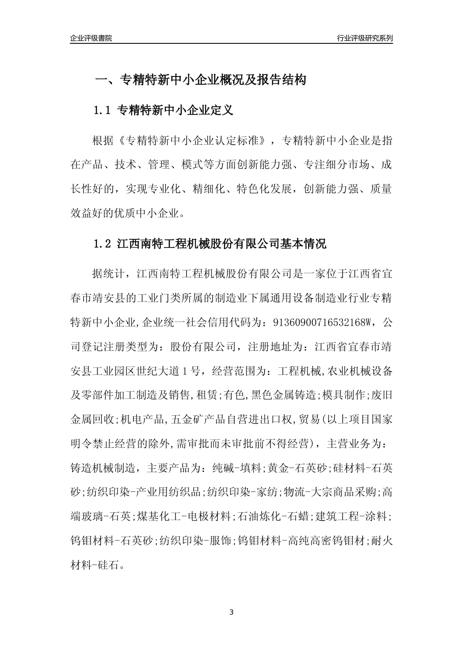 [专精特新]江西南特工程机械股份有限公司行业竞争力评级分析报告(2023版)_第3页