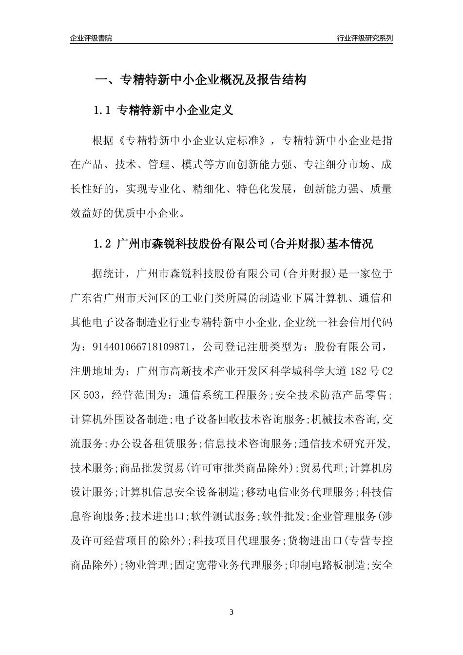[专精特新]广州市森锐科技股份有限公司(合并财报)行业竞争力评级分析报告(2023版)_第3页