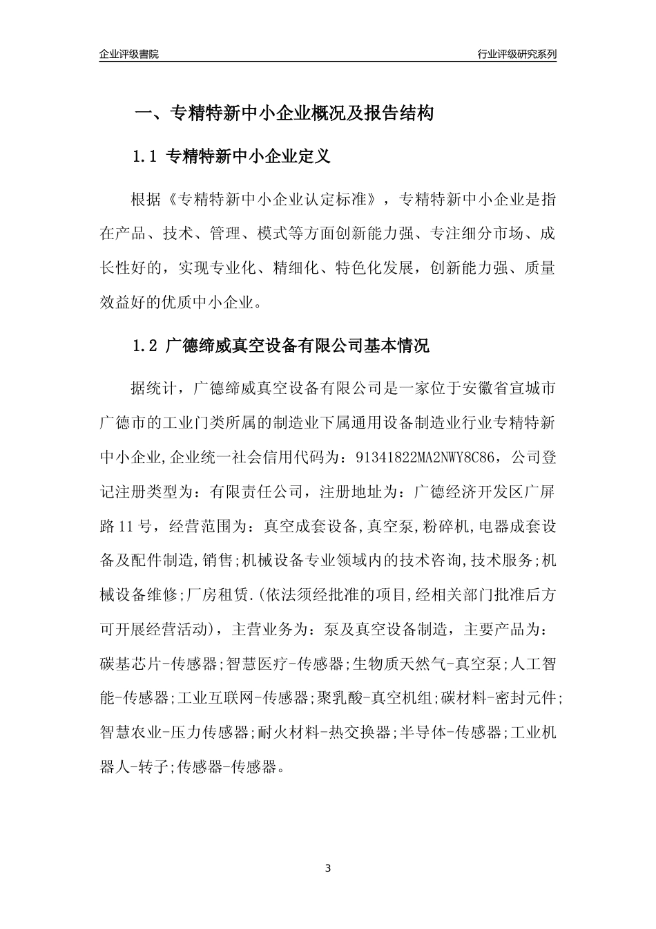 [专精特新]广德缔威真空设备有限公司行业竞争力评级分析报告(2023版)_第3页