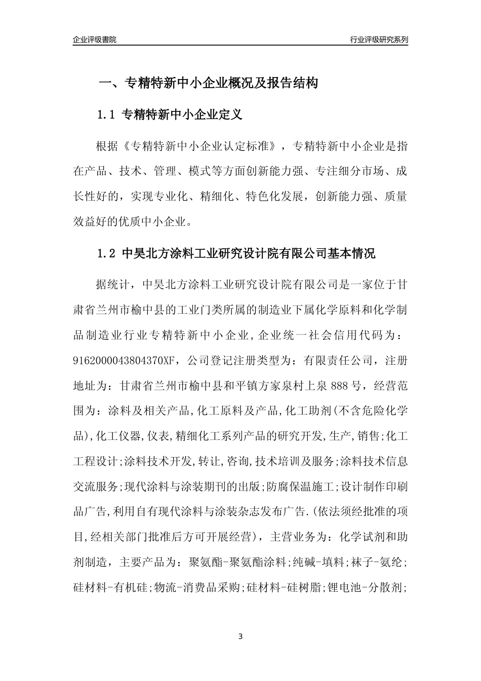 [专精特新]中昊北方涂料工业研究设计院有限公司行业竞争力评级分析报告(2023版)_第3页
