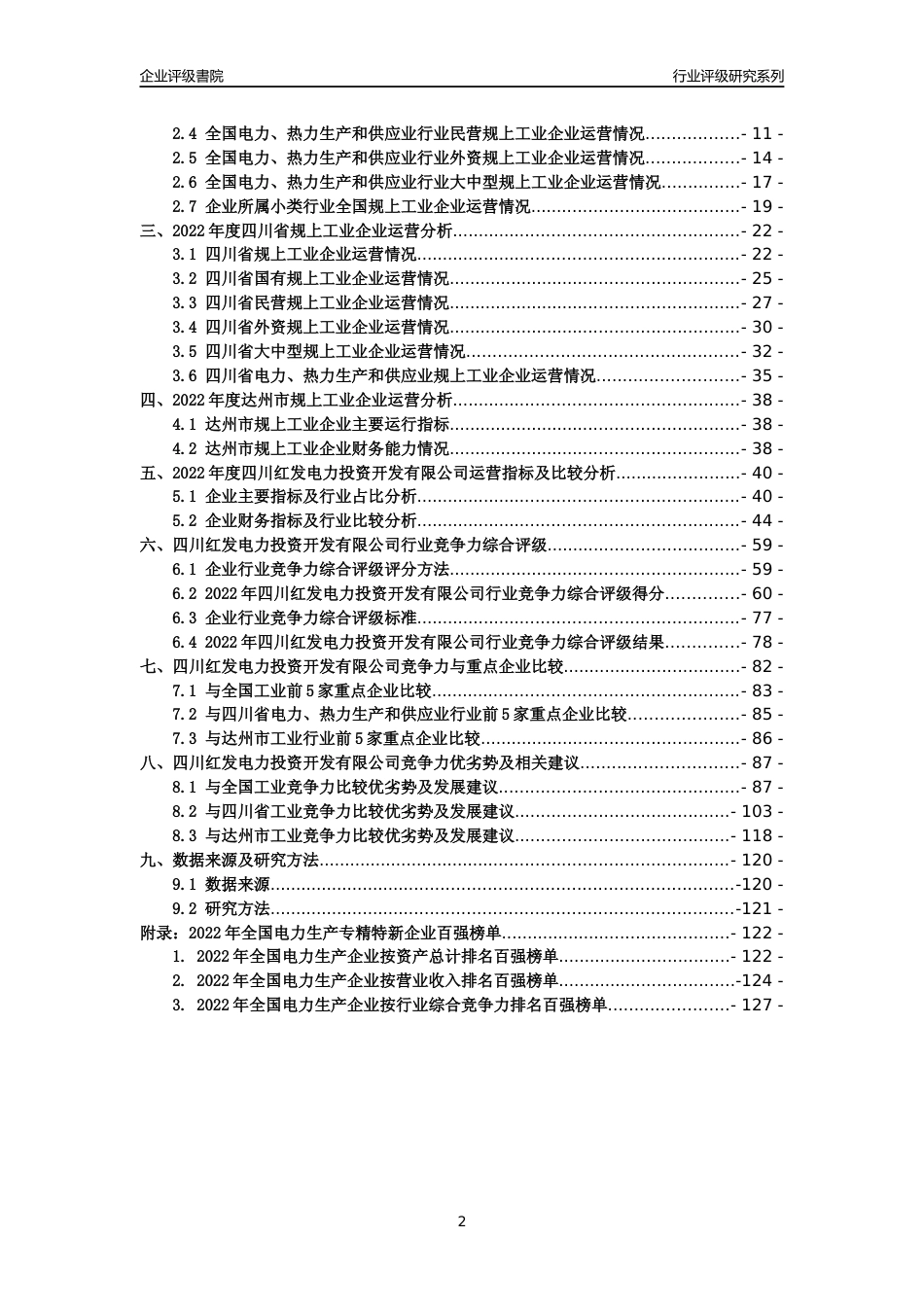 [专精特新]四川红发电力投资开发有限公司行业竞争力评级分析报告(2023版)_第2页