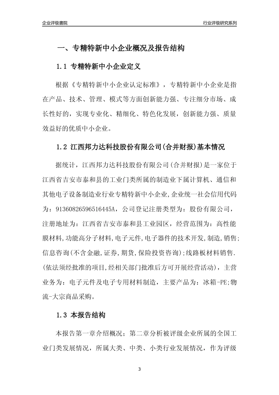 [专精特新]江西邦力达科技股份有限公司(合并财报)行业竞争力评级分析报告(2023版)_第3页