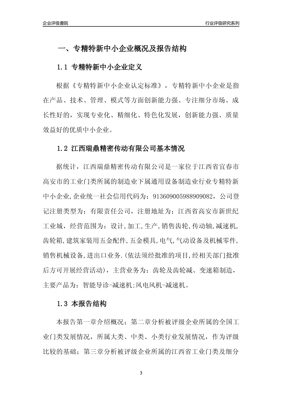 [专精特新]江西瑞鼎精密传动有限公司行业竞争力评级分析报告(2023版)_第3页