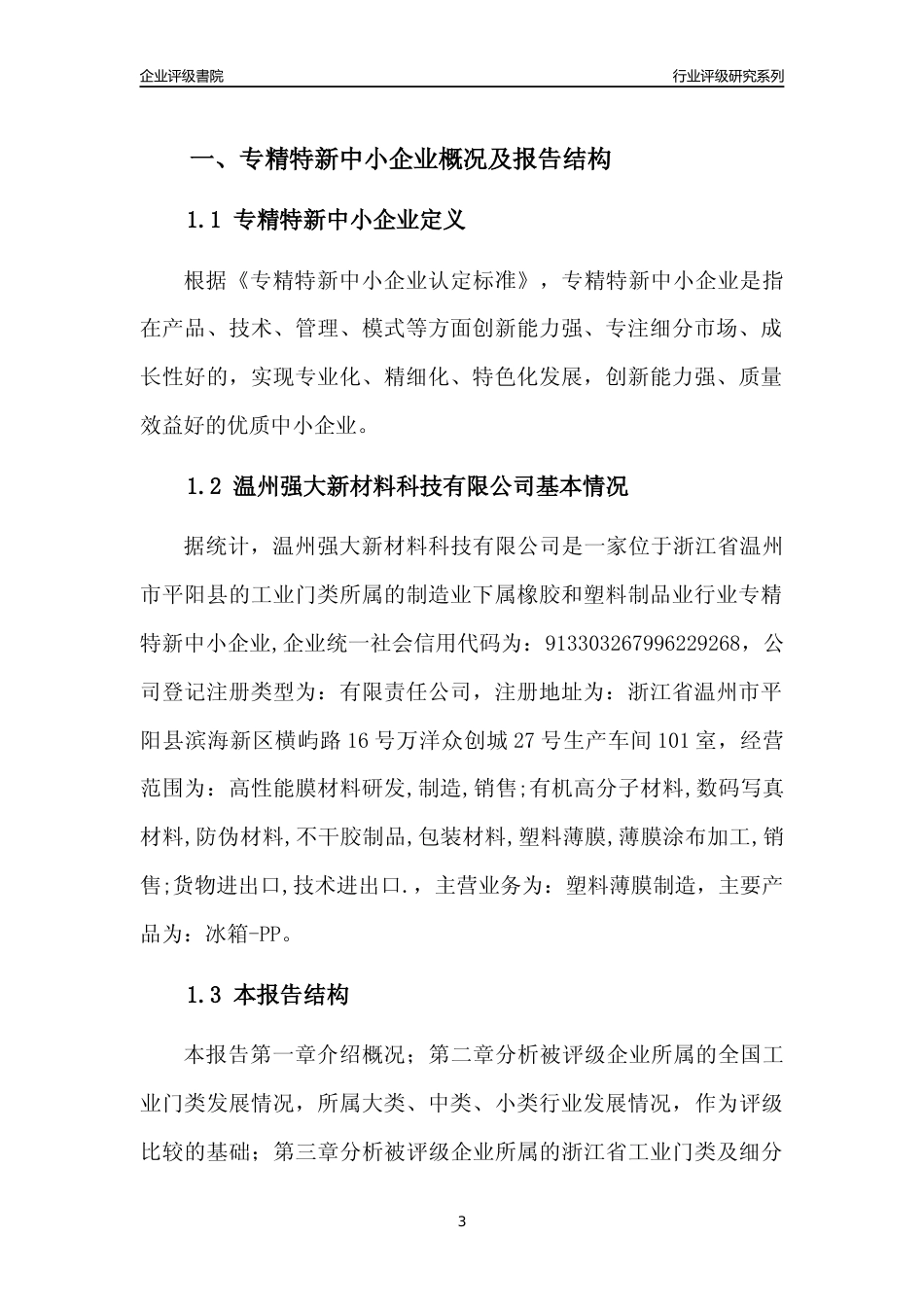 [专精特新]温州强大新材料科技有限公司行业竞争力评级分析报告(2023版)_第3页