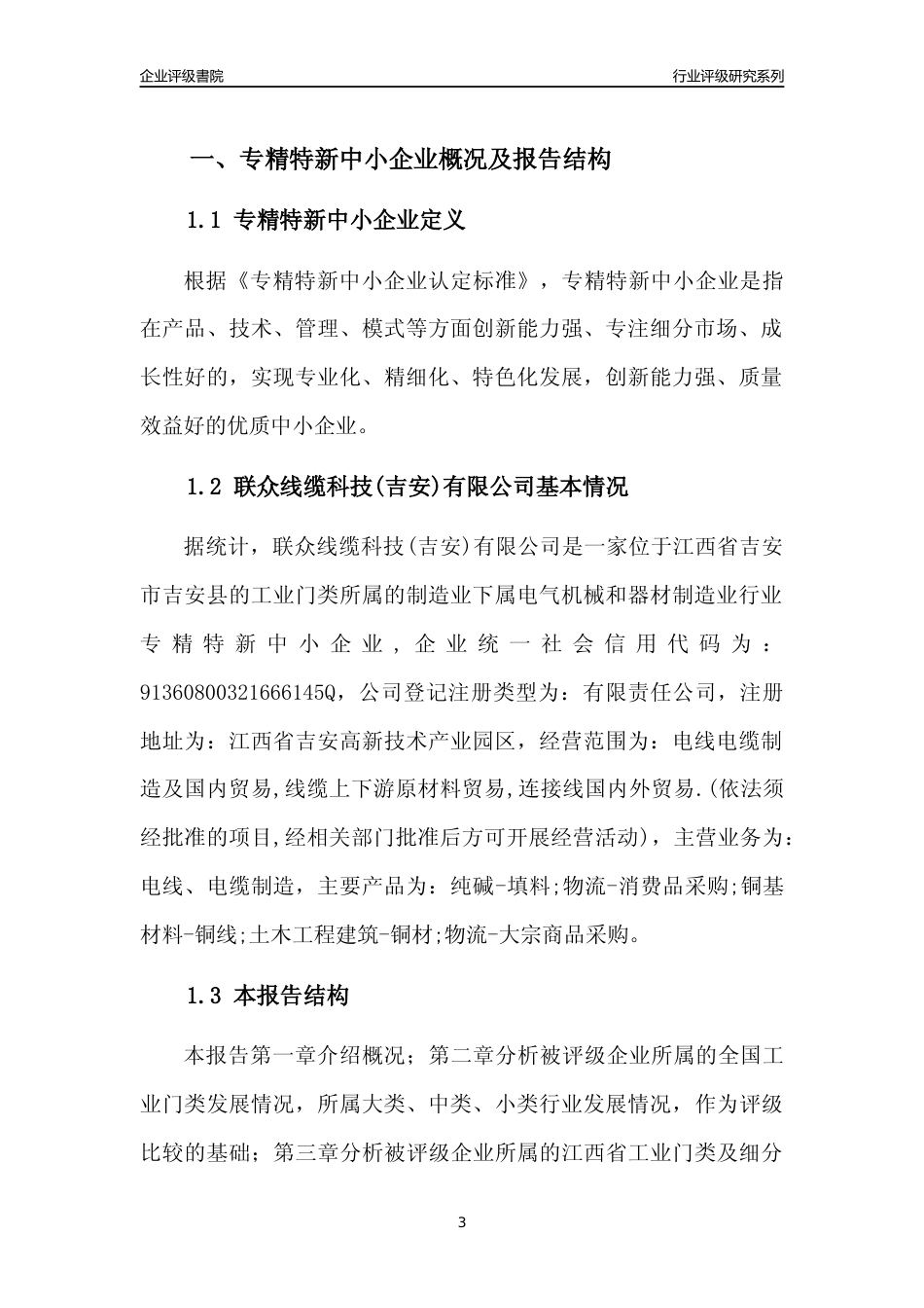 [专精特新]联众线缆科技(吉安)有限公司行业竞争力评级分析报告(2023版)_第3页