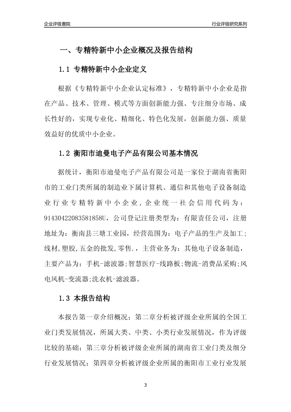 [专精特新]衡阳市迪曼电子产品有限公司行业竞争力评级分析报告(2023版)_第3页