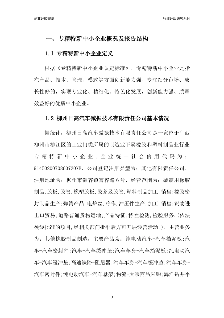 [专精特新]柳州日高汽车减振技术有限责任公司行业竞争力评级分析报告(2023版)_第3页