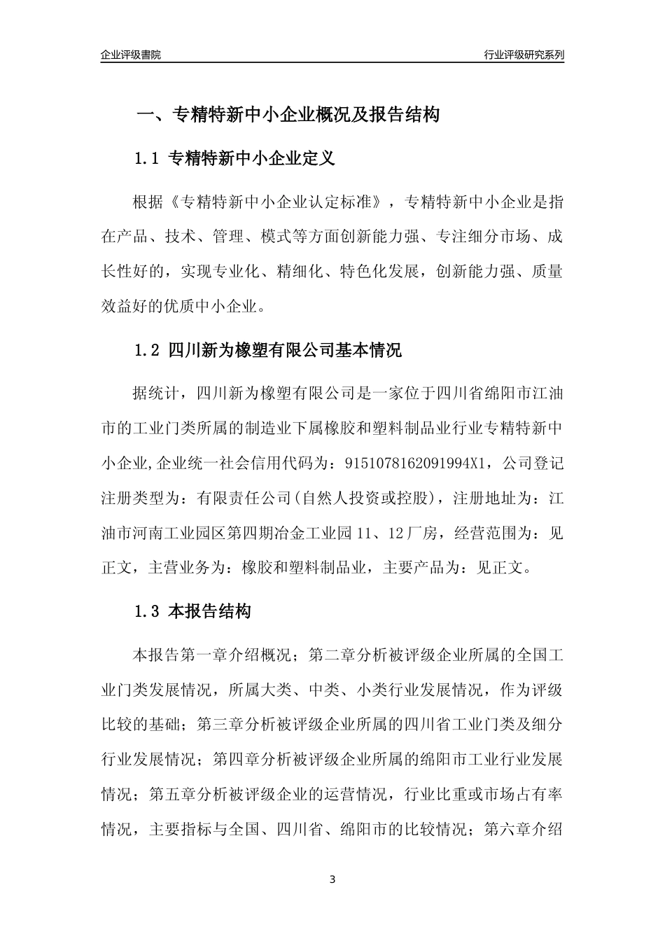 [专精特新]四川新为橡塑有限公司行业竞争力评级分析报告(2023版)_第3页