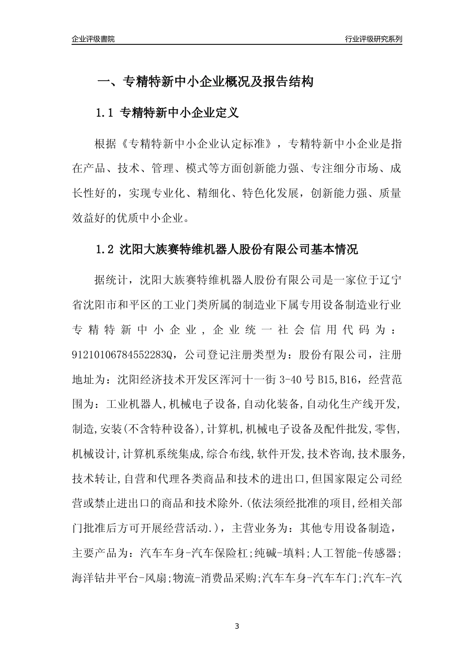 [专精特新]沈阳大族赛特维机器人股份有限公司行业竞争力评级分析报告(2023版)_第3页