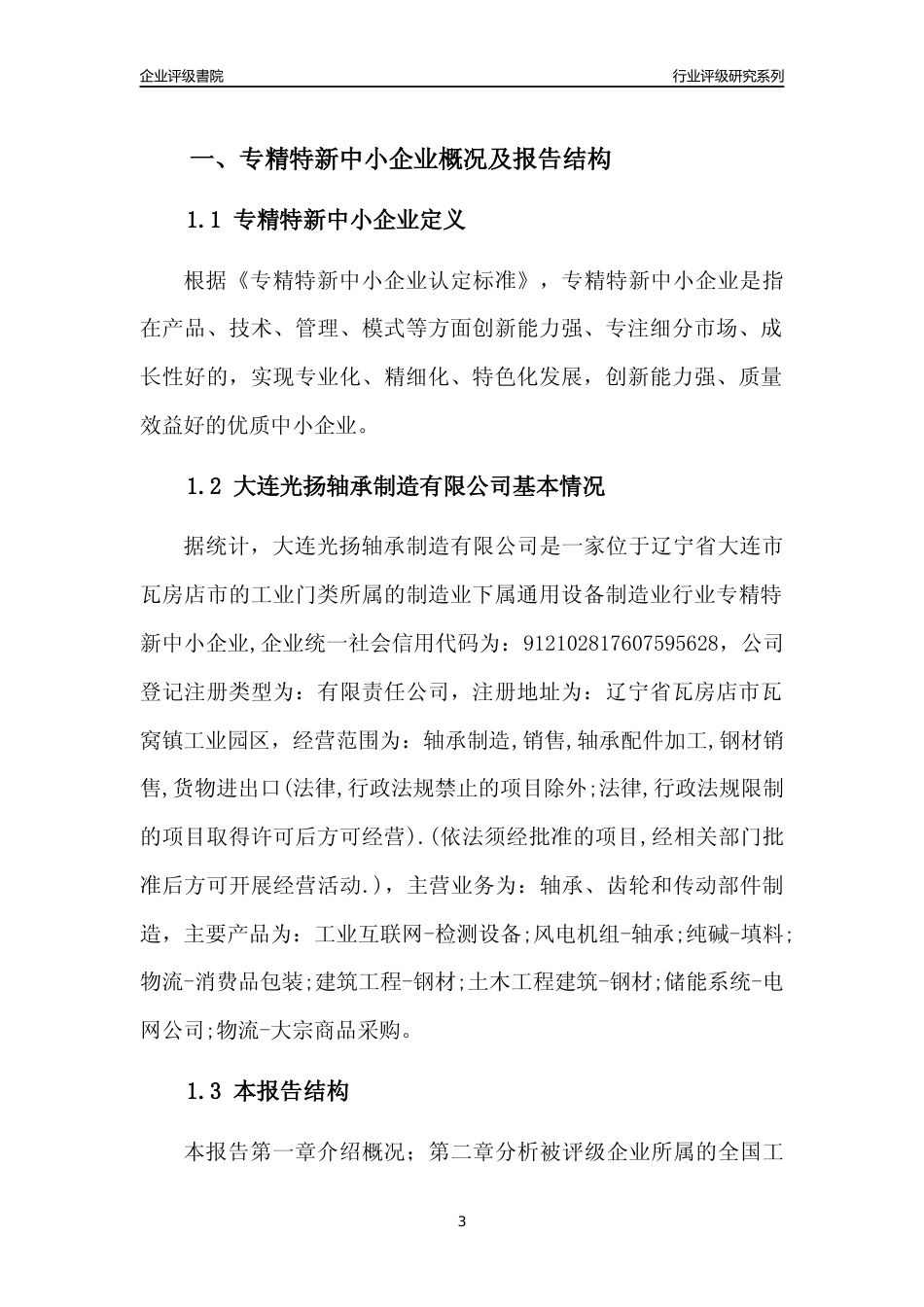 [专精特新]大连光扬轴承制造有限公司行业竞争力评级分析报告(2023版)_第3页