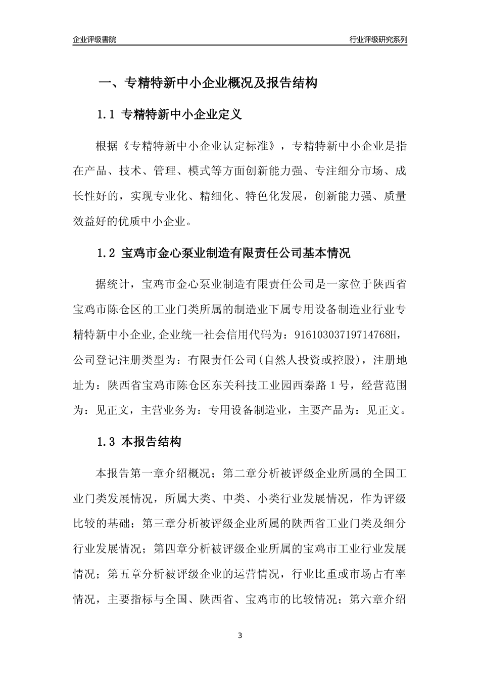 [专精特新]宝鸡市金心泵业制造有限责任公司行业竞争力评级分析报告(2023版)_第3页