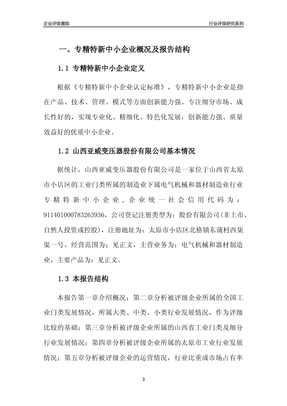 [专精特新]山西亚威变压器股份有限公司行业竞争力评级分析报告(2023版)_第3页