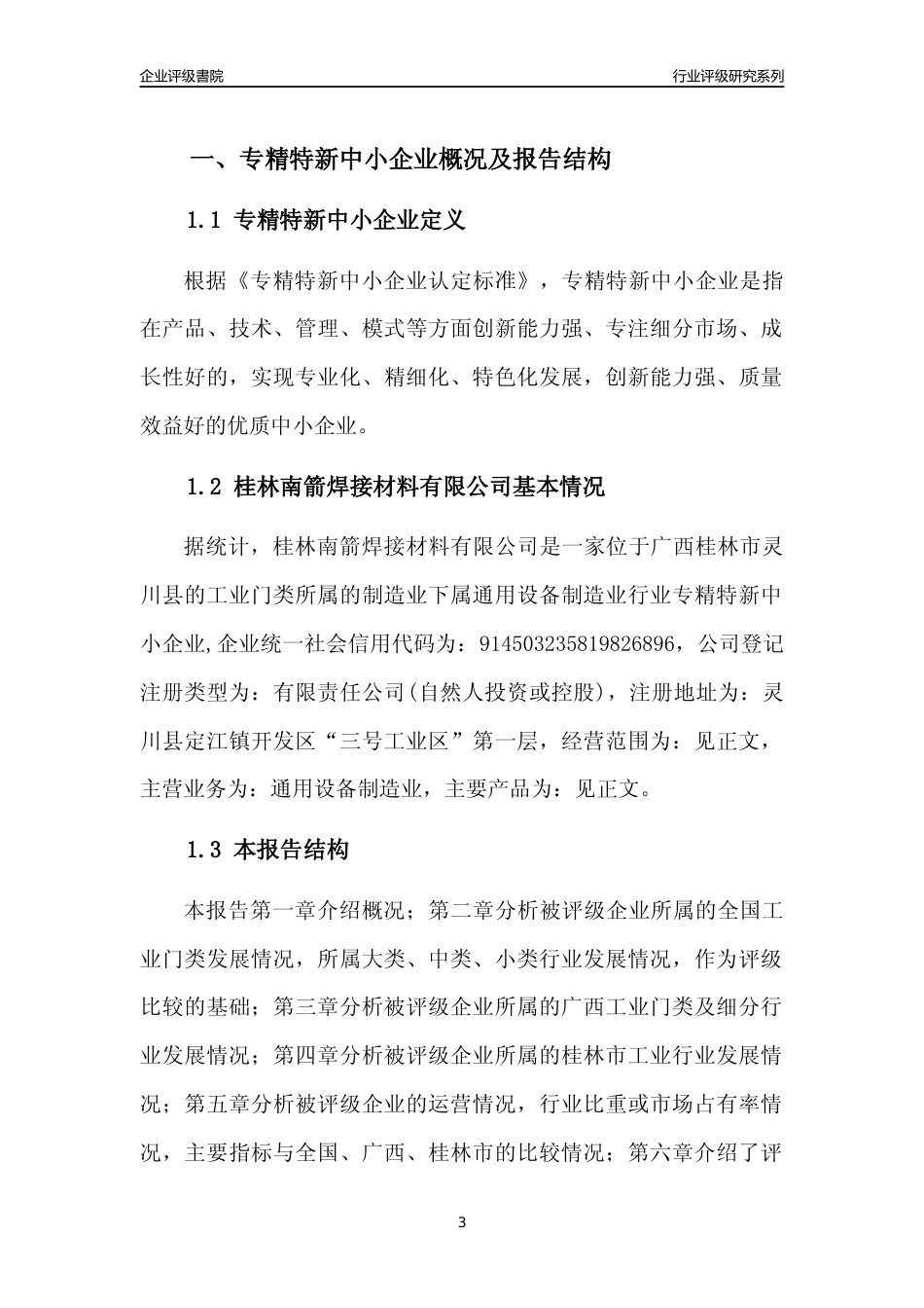 [专精特新]桂林南箭焊接材料有限公司行业竞争力评级分析报告(2023版)_第3页