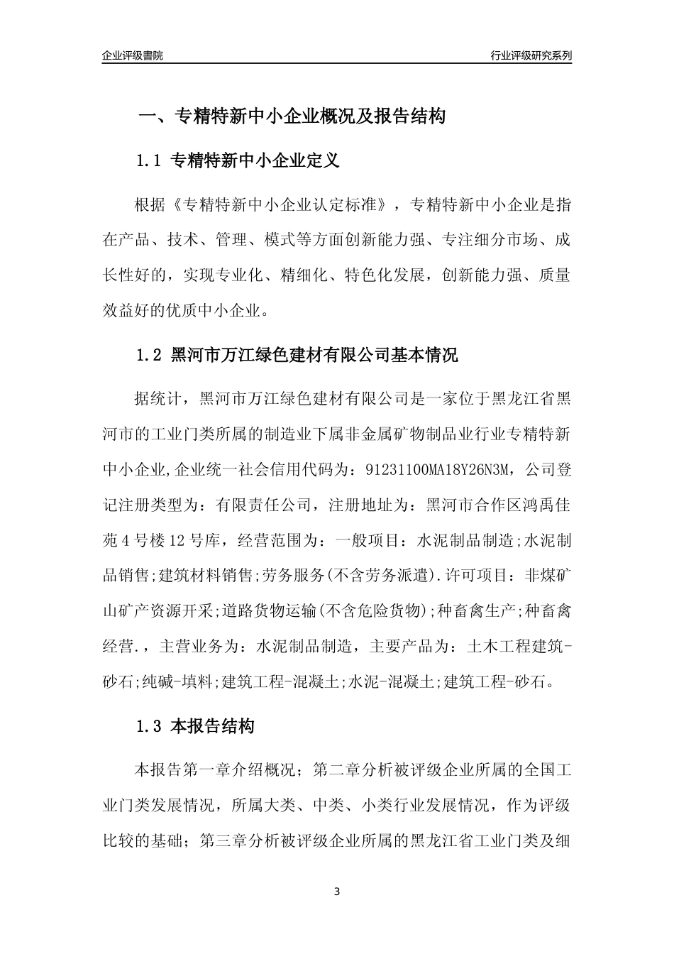 [专精特新]黑河市万江绿色建材有限公司行业竞争力评级分析报告(2023版)_第3页