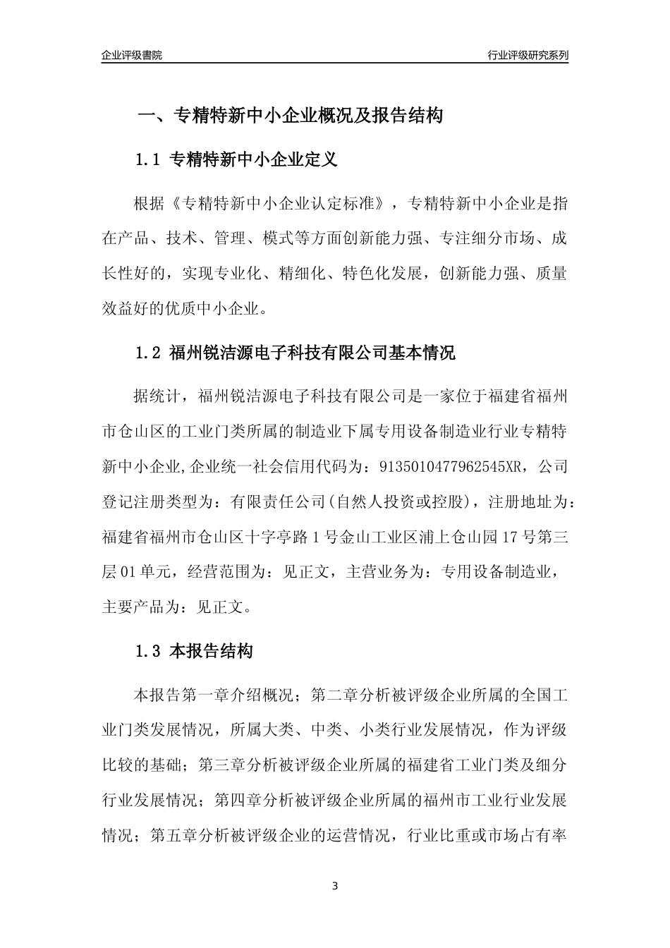 [专精特新]福州锐洁源电子科技有限公司行业竞争力评级分析报告(2023版)_第3页