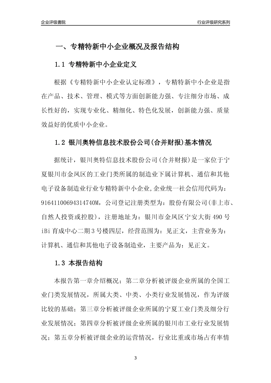 [专精特新]银川奥特信息技术股份公司(合并财报)行业竞争力评级分析报告(2023版)_第3页