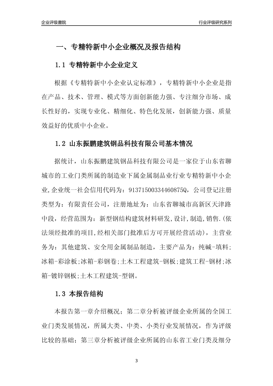 [专精特新]山东振鹏建筑钢品科技有限公司行业竞争力评级分析报告(2023版)_第3页