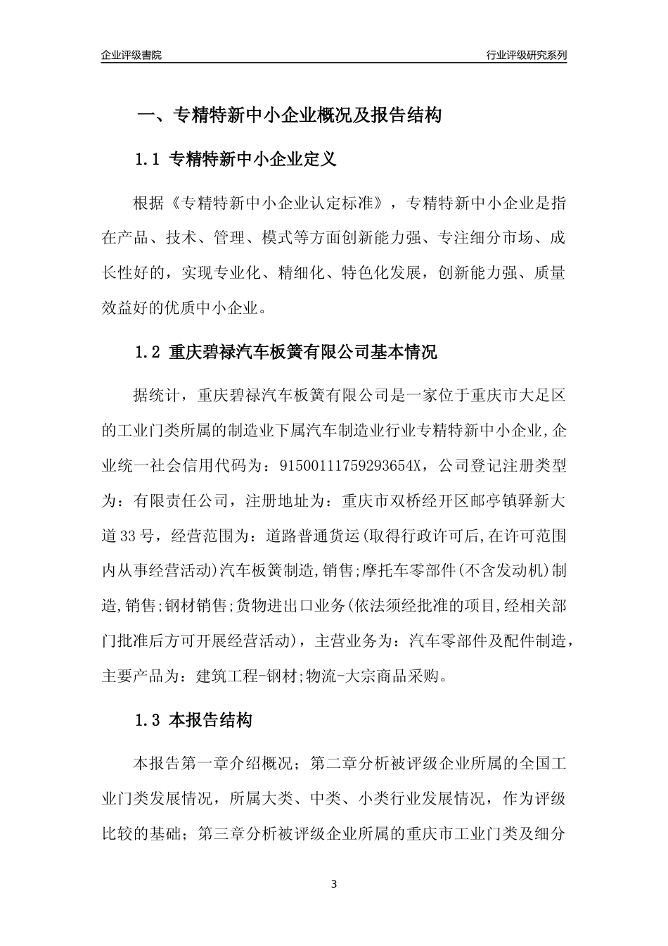 [专精特新]重庆碧禄汽车板簧有限公司行业竞争力评级分析报告(2023版)_第3页