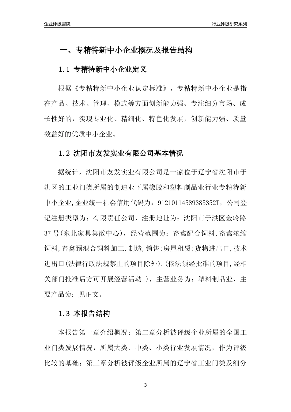 [专精特新]沈阳市友发实业有限公司行业竞争力评级分析报告(2023版)_第3页