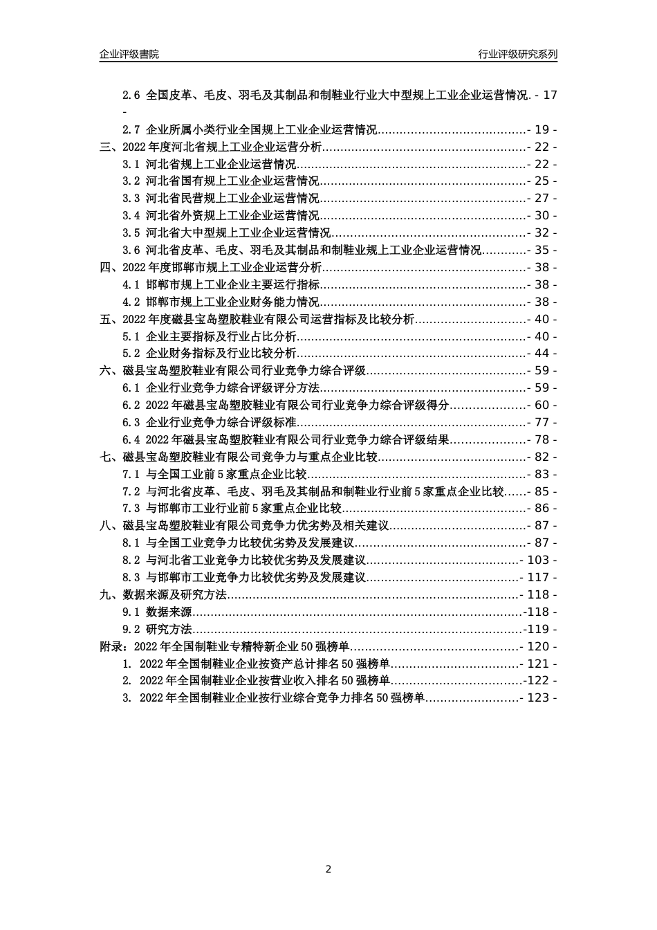 [专精特新]磁县宝岛塑胶鞋业有限公司行业竞争力评级分析报告(2023版)_第2页