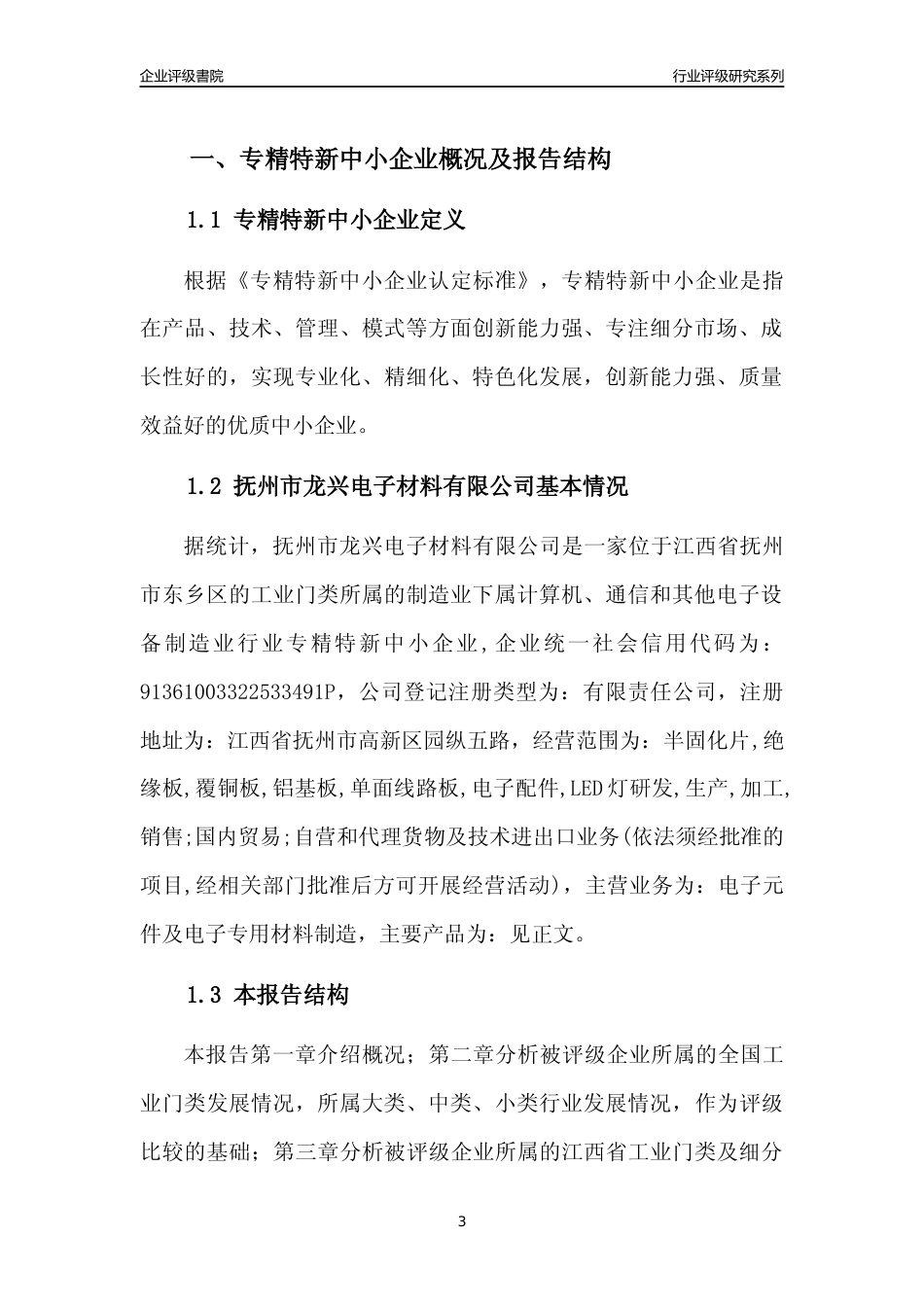 [专精特新]抚州市龙兴电子材料有限公司行业竞争力评级分析报告(2023版)_第3页