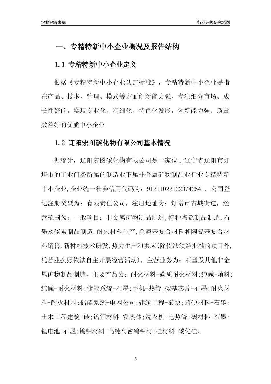 [专精特新]辽阳宏图碳化物有限公司行业竞争力评级分析报告(2023版)_第3页