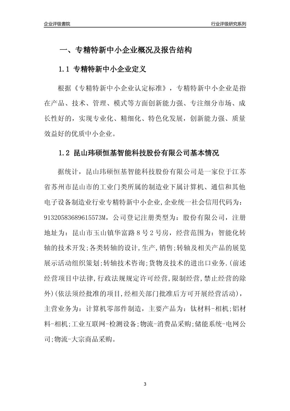 [专精特新]昆山玮硕恒基智能科技股份有限公司行业竞争力评级分析报告(2023版)_第3页