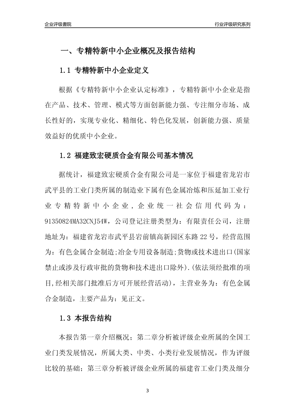 [专精特新]福建致宏硬质合金有限公司行业竞争力评级分析报告(2023版)_第3页