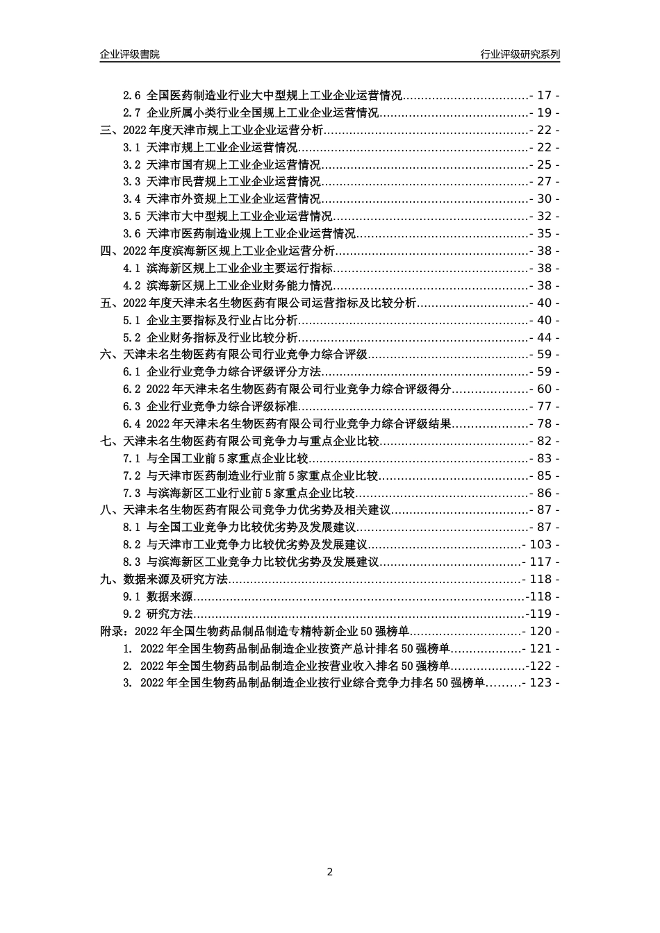 [专精特新]天津未名生物医药有限公司行业竞争力评级分析报告(2023版)_第2页