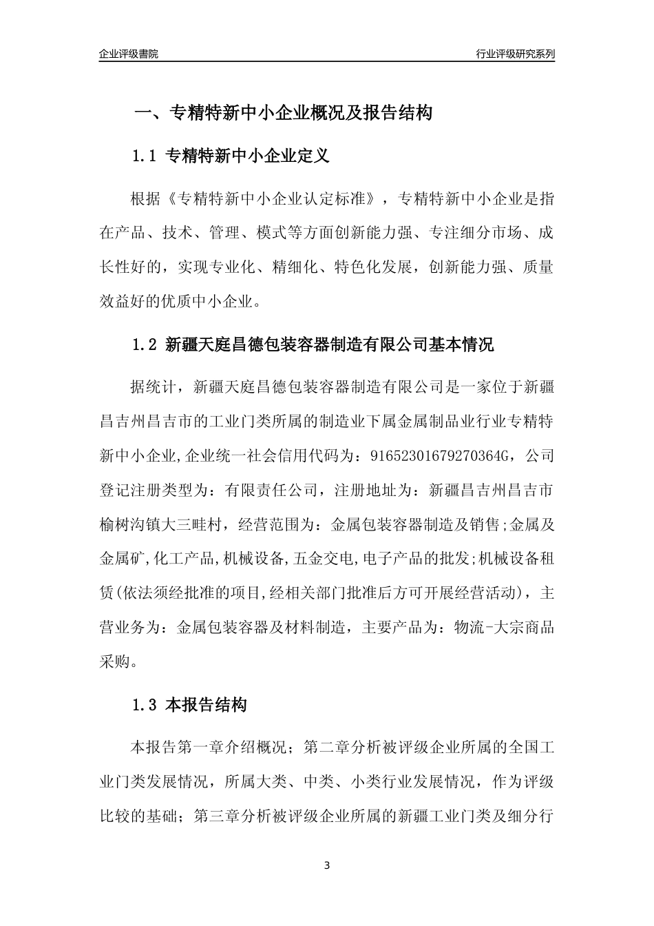 [专精特新]新疆天庭昌德包装容器制造有限公司行业竞争力评级分析报告(2023版)_第3页