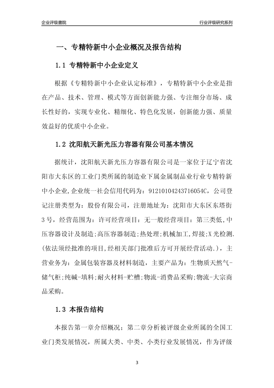 [专精特新]沈阳航天新光压力容器有限公司行业竞争力评级分析报告(2023版)_第3页