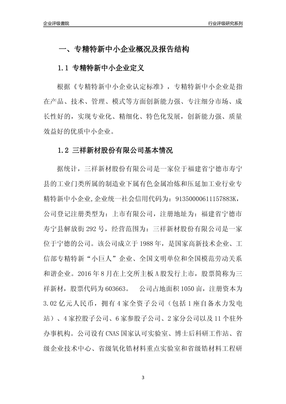 [专精特新]三祥新材股份有限公司行业竞争力评级分析报告(2023版)_第3页