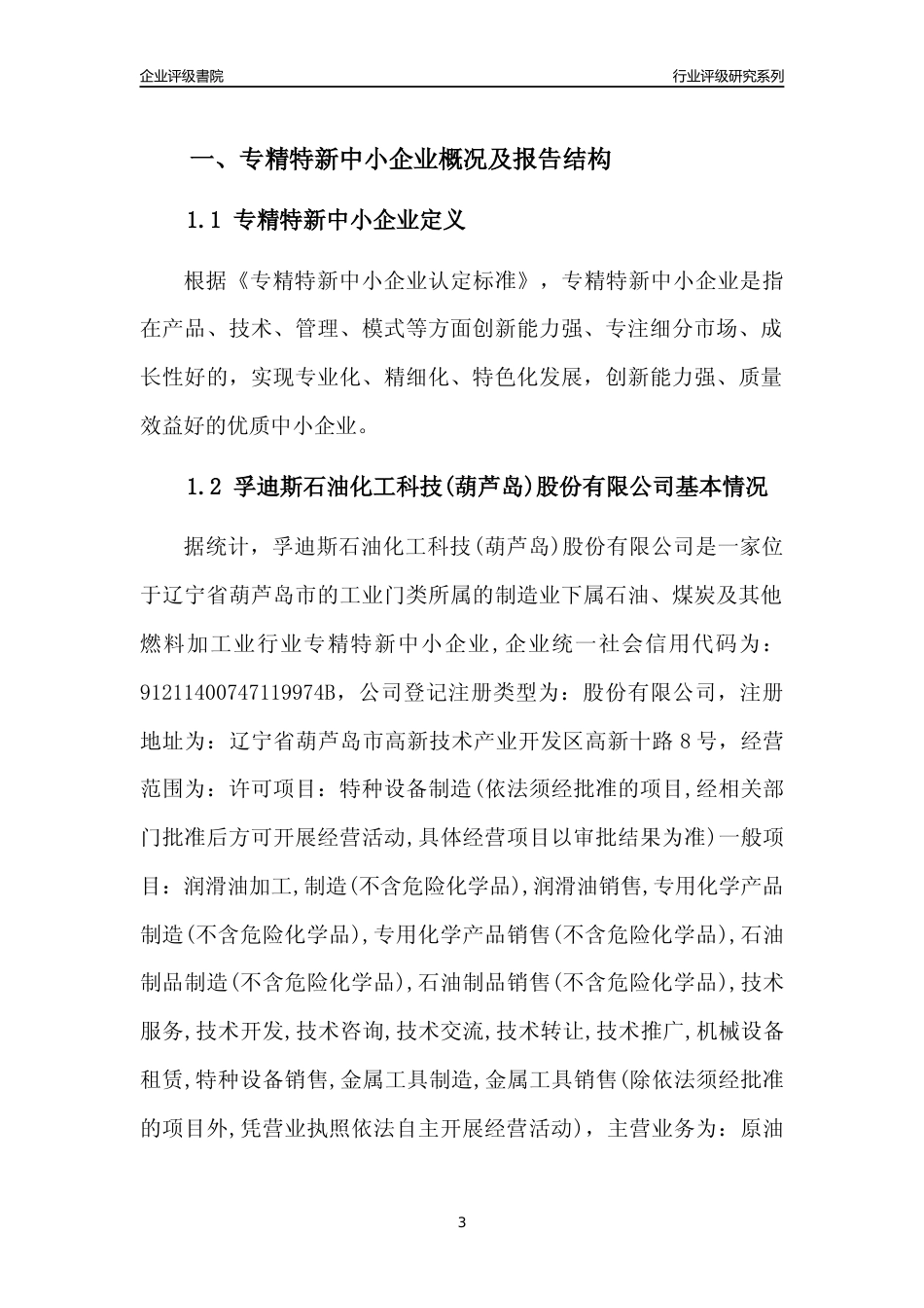 [专精特新]孚迪斯石油化工科技(葫芦岛)股份有限公司行业竞争力评级分析报告(2023版)_第3页