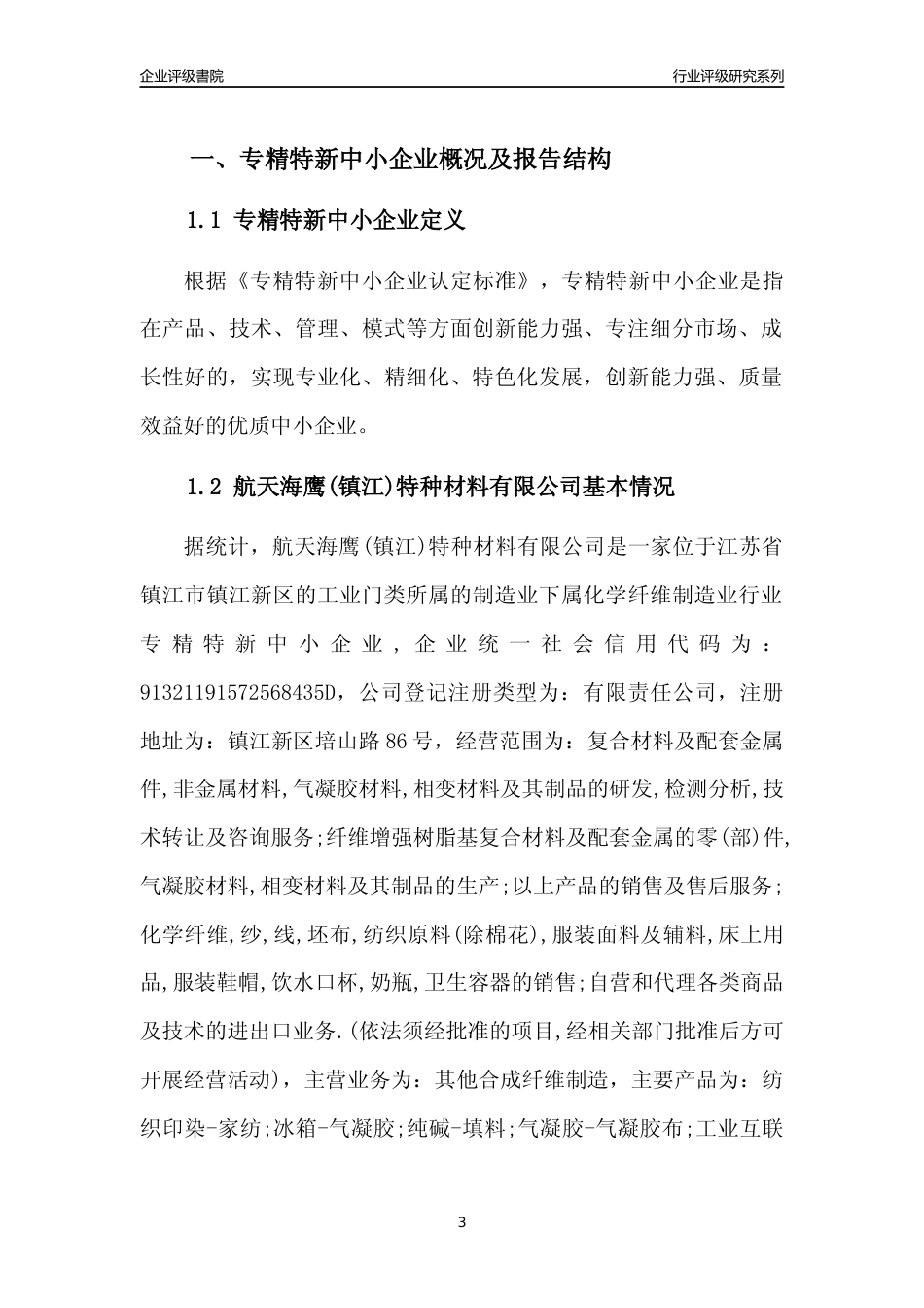 [专精特新]航天海鹰(镇江)特种材料有限公司行业竞争力评级分析报告(2023版)_第3页