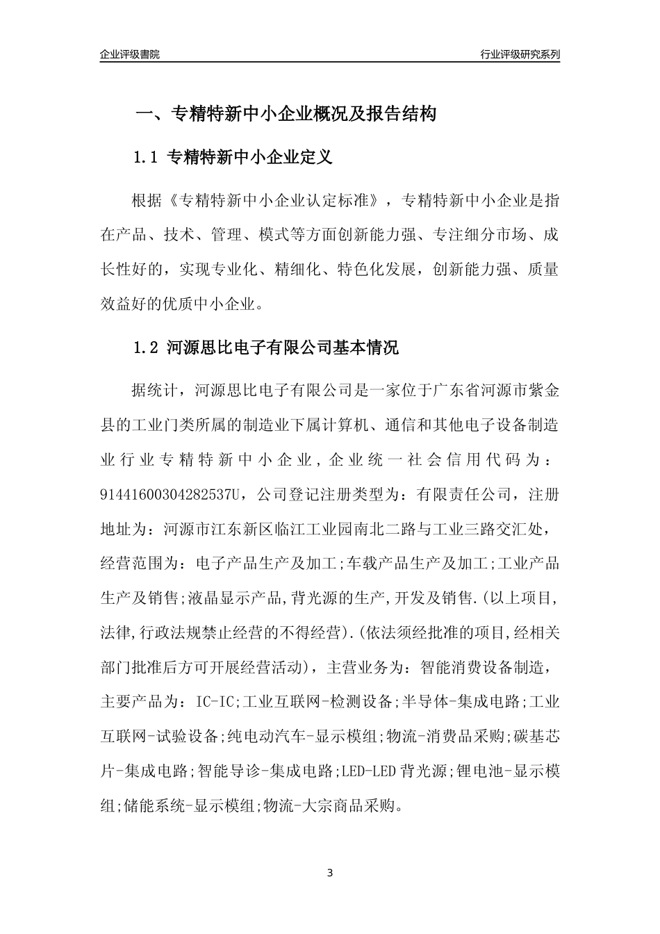 [专精特新]河源思比电子有限公司行业竞争力评级分析报告(2023版)_第3页