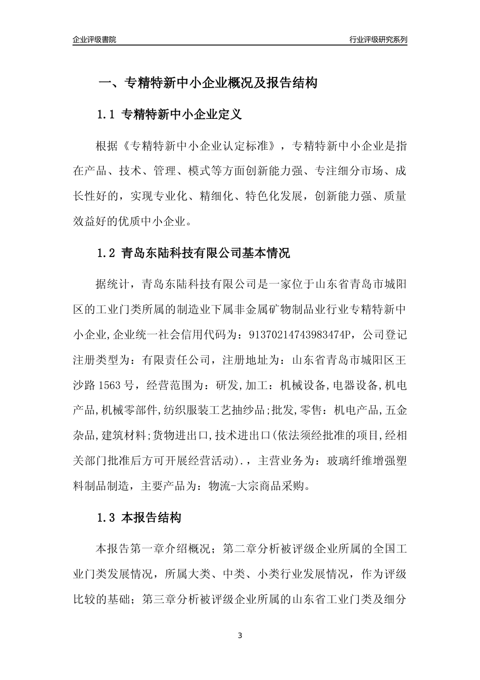 [专精特新]青岛东陆科技有限公司行业竞争力评级分析报告(2023版)_第3页
