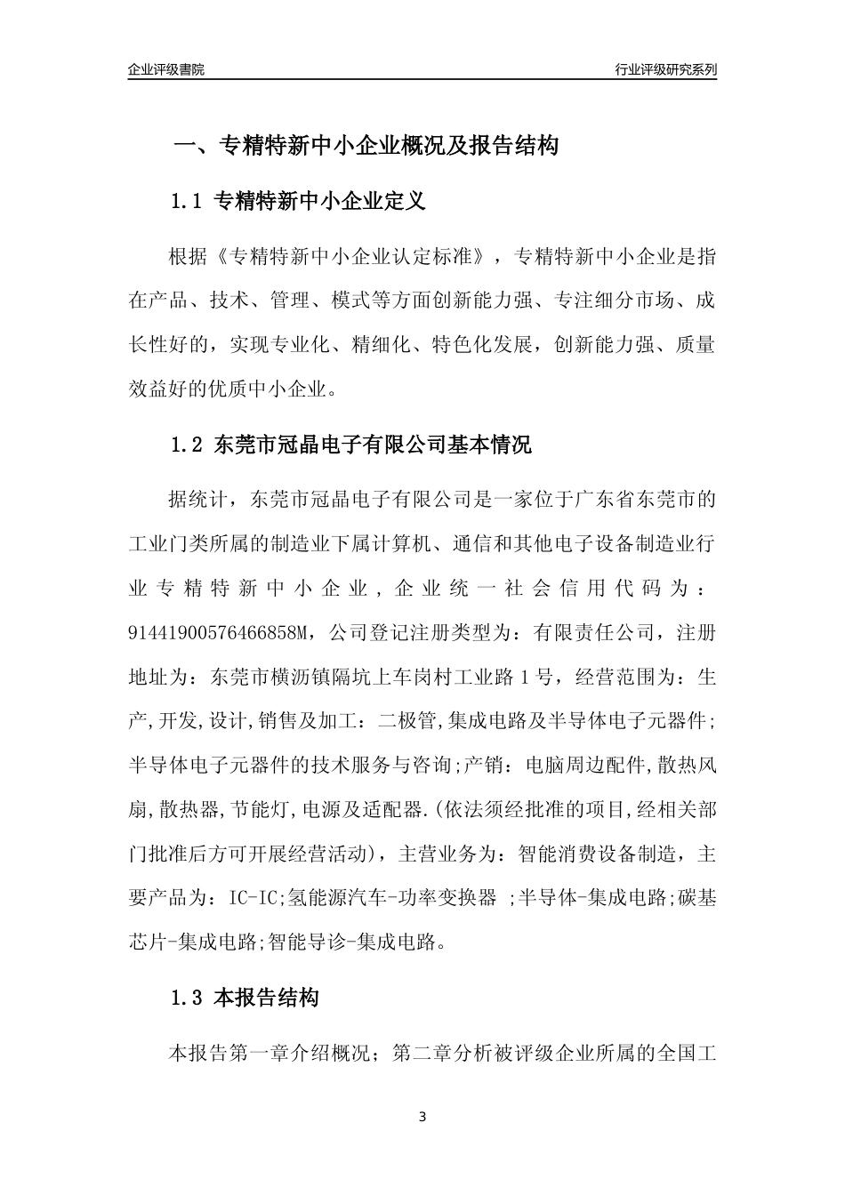 [专精特新]东莞市冠晶电子有限公司行业竞争力评级分析报告(2023版)_第3页