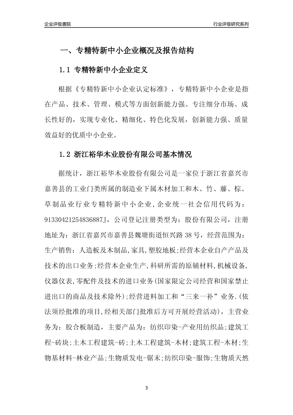 [专精特新]浙江裕华木业股份有限公司行业竞争力评级分析报告(2023版)_第3页