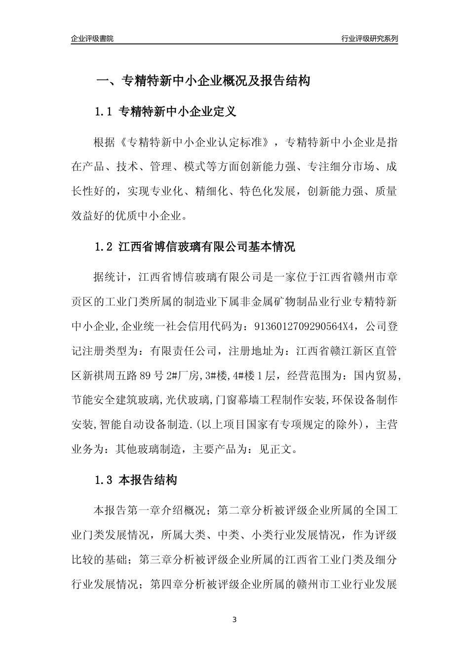 [专精特新]江西省博信玻璃有限公司行业竞争力评级分析报告(2023版)_第3页
