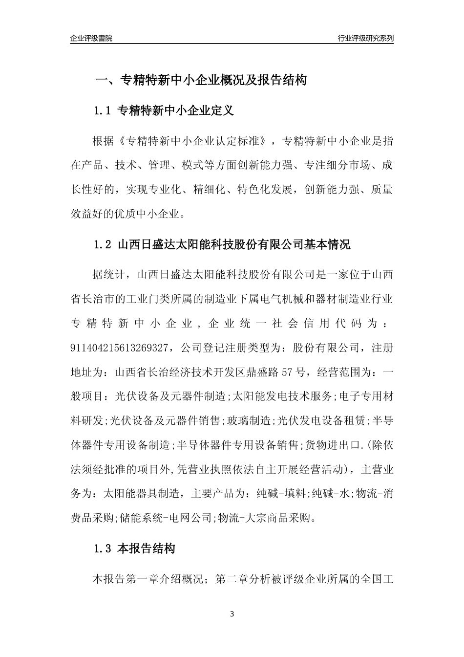 [专精特新]山西日盛达太阳能科技股份有限公司行业竞争力评级分析报告(2023版)_第3页