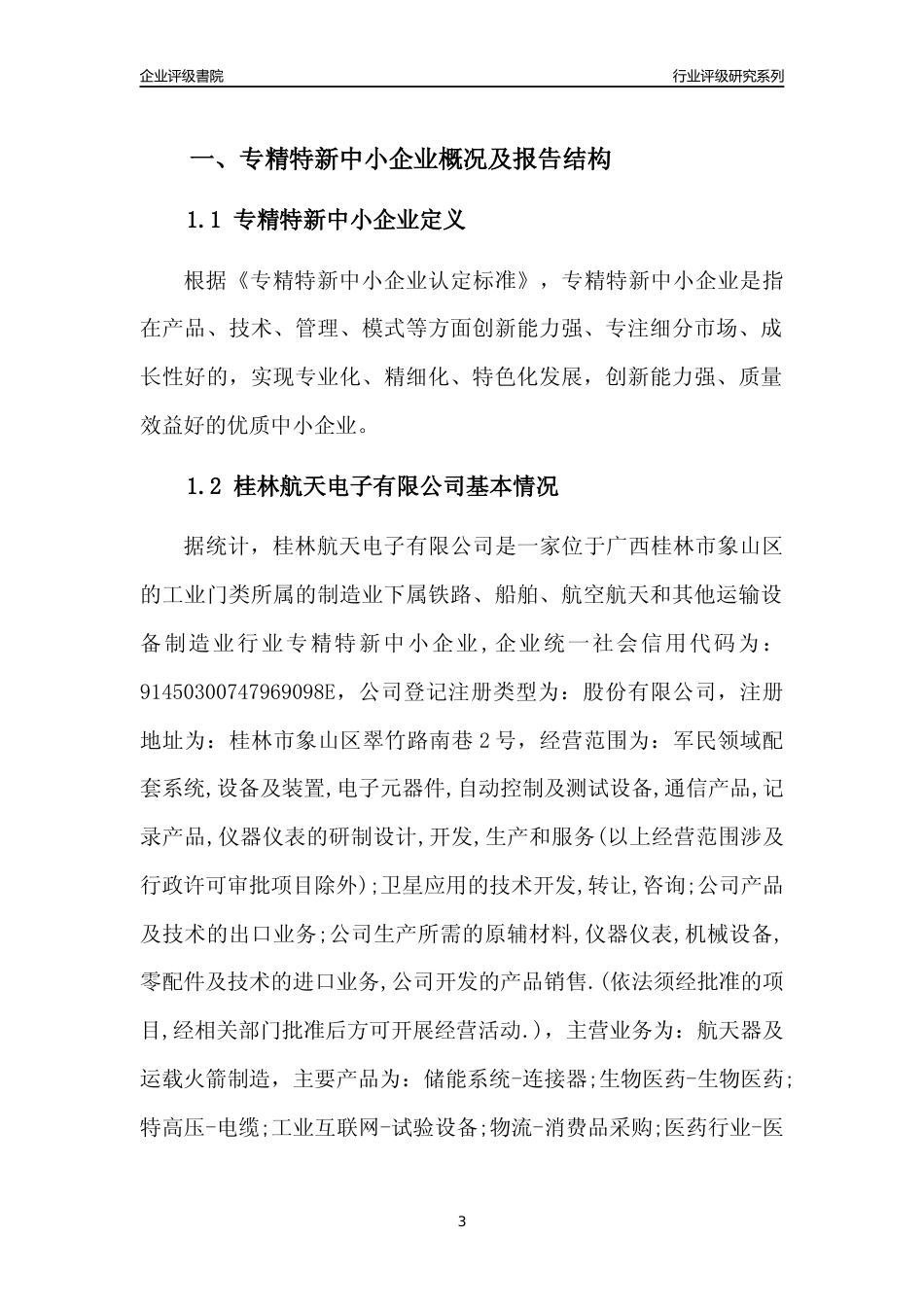 [专精特新]桂林航天电子有限公司行业竞争力评级分析报告(2023版)_第3页