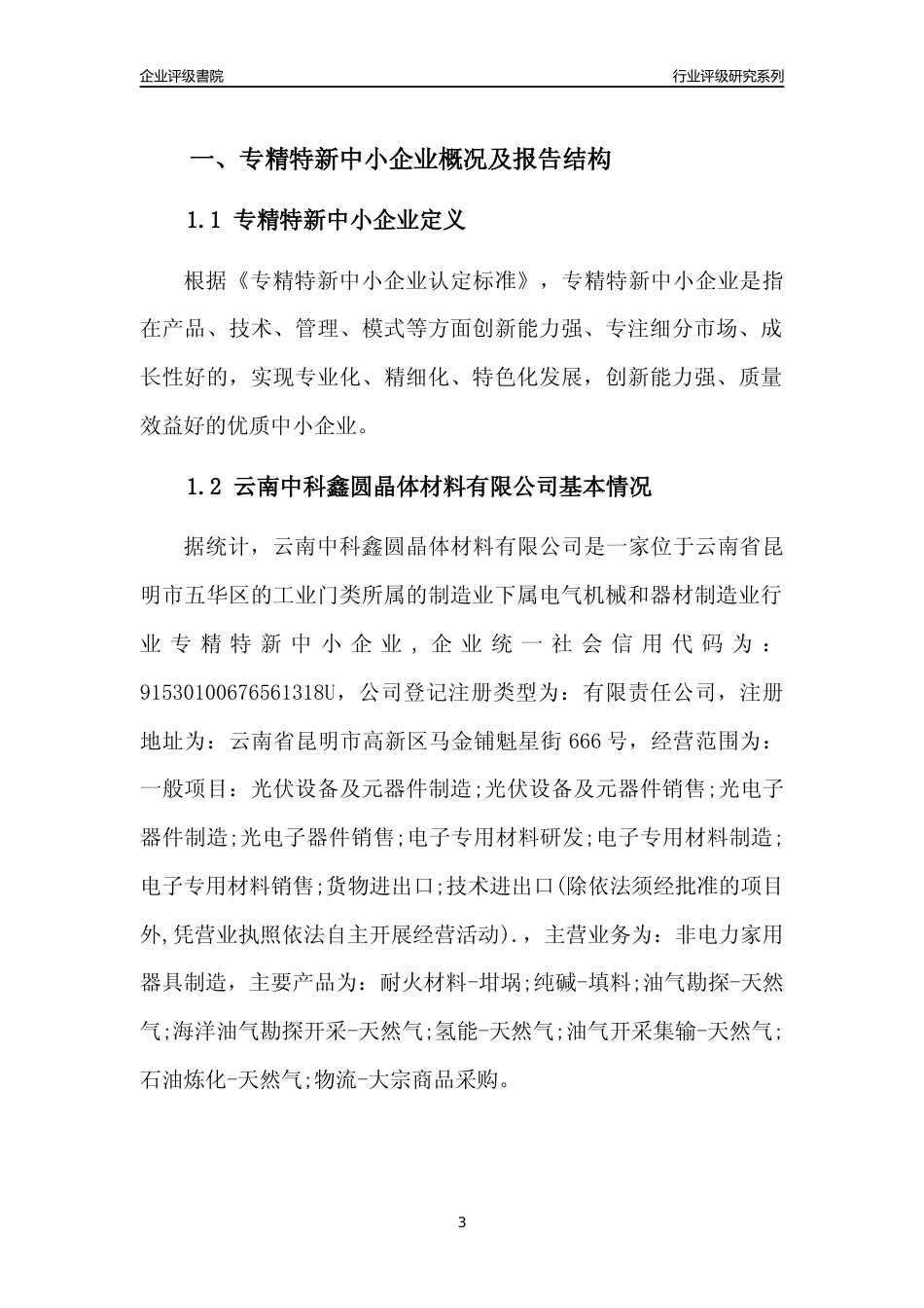 [专精特新]云南中科鑫圆晶体材料有限公司行业竞争力评级分析报告(2023版)_第3页