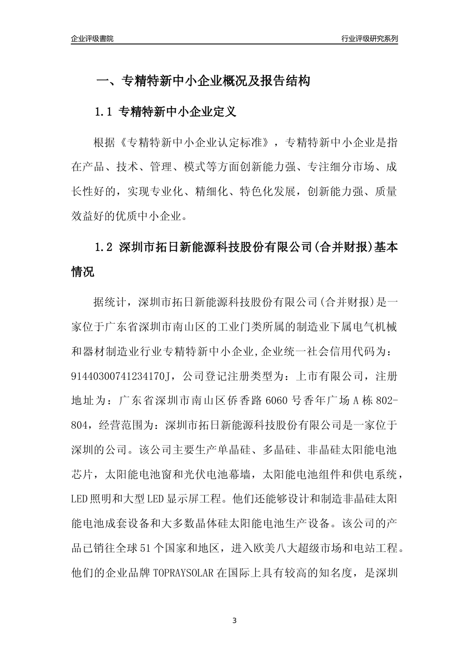 [专精特新]深圳市拓日新能源科技股份有限公司(合并财报)行业竞争力评级分析报告(2023版)_第3页