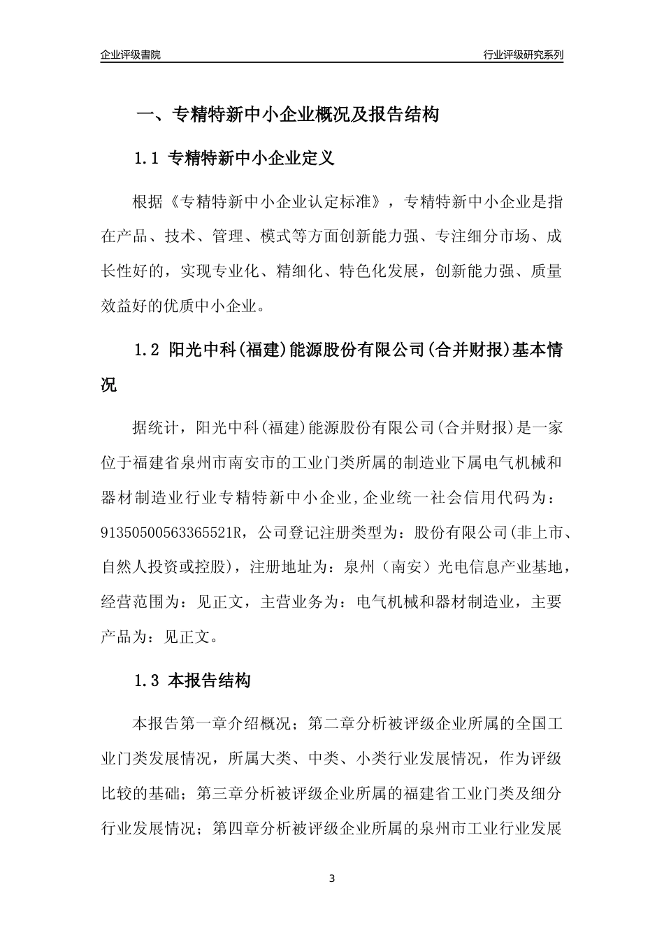 [专精特新]阳光中科(福建)能源股份有限公司(合并财报)行业竞争力评级分析报告(2023版)_第3页