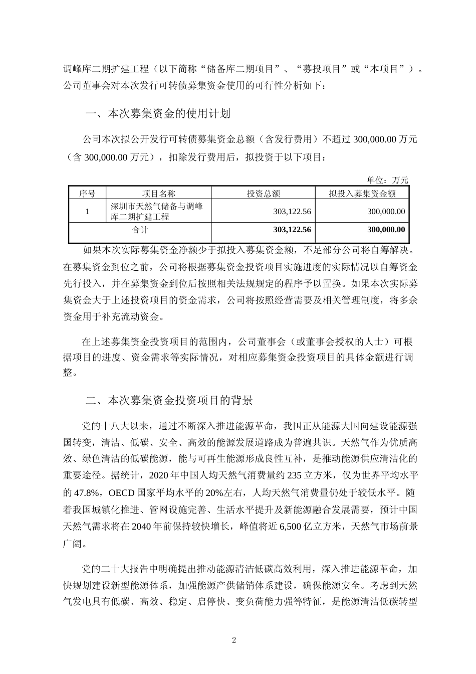 2022年度天然气储备与调峰库二期扩建工程可行性分析报告_第2页
